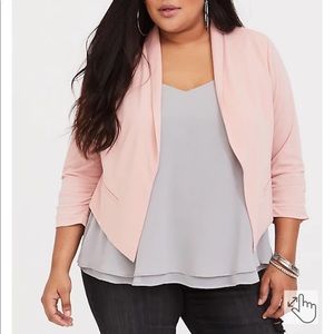 torrid blush light pink crepe blazer size 1
